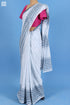 Mulmul Cotton Saree With Fall In Graphic Block Print